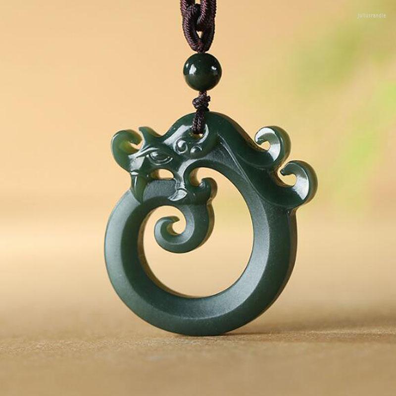 Pendant Necklaces Natural Hetian Nephrite Carved Chinese Dragon Zodiac Necklace Amulet Men's Fashion Jades Jewelry
Pendant Necklaces Natural Hetian Nephrite Carved Chinese Dragon Zodiac Necklace Amulet Men's Fashion Jades Jewelry