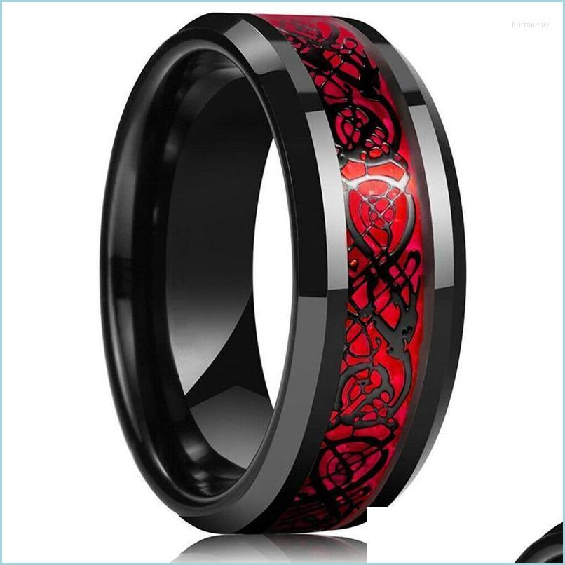 Wedding Rings Wedding Rings 8Mm Mens Stainless Steel Celtic Dragon Ring Inlay Red Green Black Carbon Fiber Band Jewelry For Man Size Dhunm
Wedding Rings Wedding Rings 8Mm Mens Stainless Steel Celtic Dragon Ring Inlay Red Green Black Carbon Fiber Band Jewelry For Man Size Dhunm