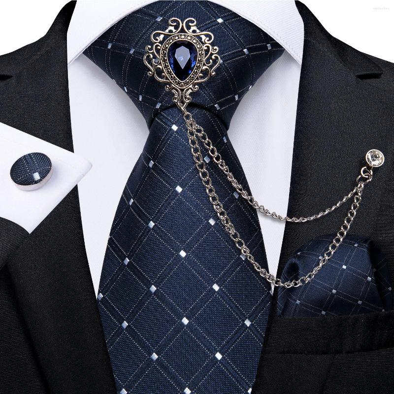 Bow Ties 8cm Dark Blue Men's Plaid And Dot Silk Tie Business Wedding Necktie Handkerchief With Luxury Crystal Brooch Men Gift DiBanGu
Bow Ties 8cm Dark Blue Men's Plaid And Dot Silk Tie Business Wedding Necktie Handkerchief With Luxury Crystal Brooch Men Gift DiBanGu