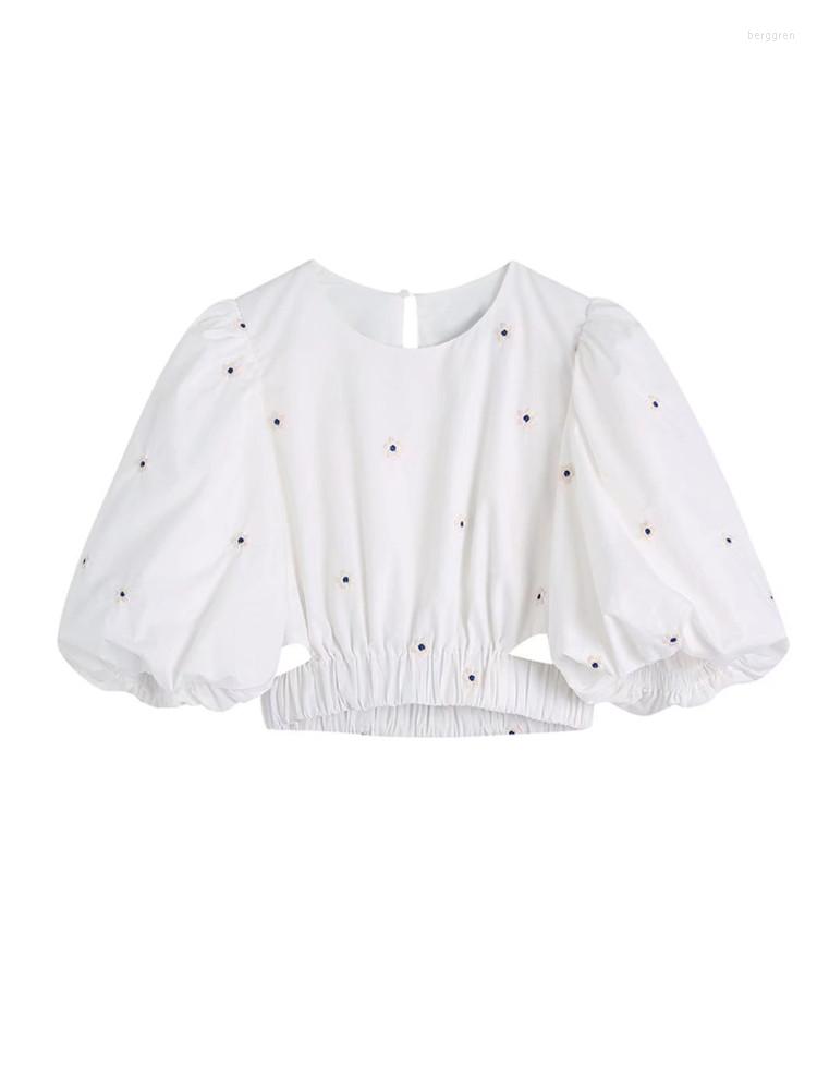 Women's Blouses Zevity Women Fashion Floral Embroidery Short Smock Blouse Female Pleats Puff Sleeve Hem Elastic Shirt Chic Crop Blusa Tops, As pic ls320bb
Women's Blouses Zevity Women Fashion Floral Embroidery Short Smock Blouse Female Pleats Puff Sleeve Hem Elastic Shirt Chic Crop Blusa Tops, As pic ls320bb