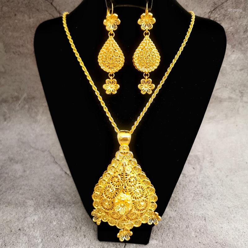 Chains Arab Women's Earring Necklace Jewelry Wedding Gown Algerian Women Abaya Hollow Flower Design
Chains Arab Women's Earring Necklace Jewelry Wedding Gown Algerian Women Abaya Hollow Flower Design