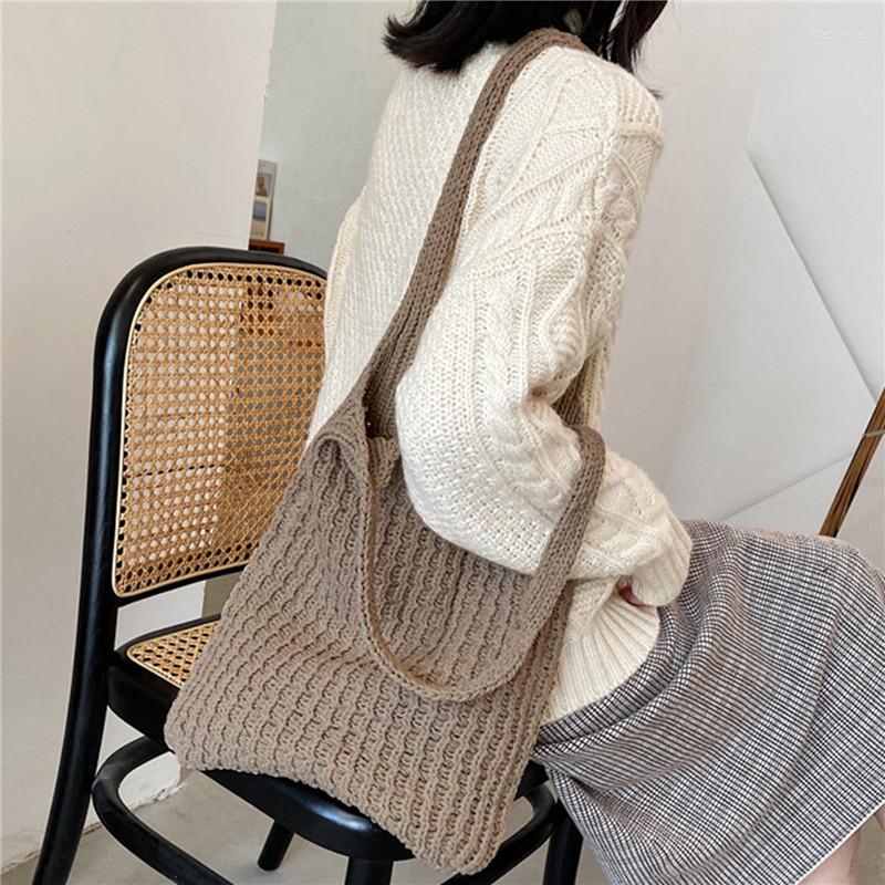Evening Bags Wool Knitted Shoulder Shopping Bag For Women Vintage Fashion Girls Tote Shopper Female Handbag 2022, White
Evening Bags Wool Knitted Shoulder Shopping Bag For Women Vintage Fashion Girls Tote Shopper Female Handbag 2022, White