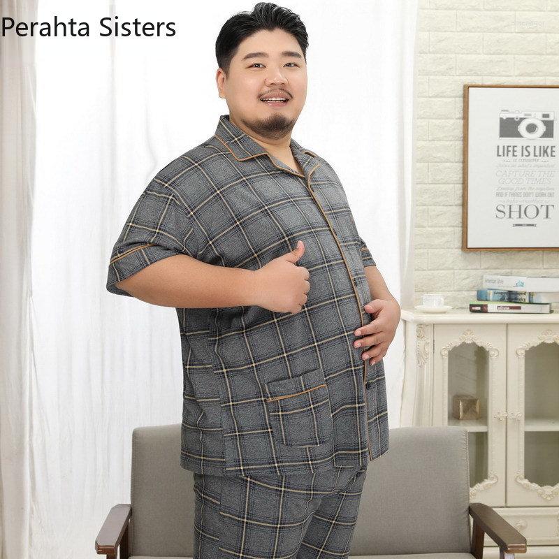 Men's Sleepwear Plus Size 3XL 4XL 5XL Cotton Pajamas Set For Men Simple Short-Sleeve Long Pants Pyjama Suit 140 Kg Fat Guy Home 2Pcs, Blue solid
Men's Sleepwear Plus Size 3XL 4XL 5XL Cotton Pajamas Set For Men Simple Short-Sleeve Long Pants Pyjama Suit 140 Kg Fat Guy Home 2Pcs, Blue solid