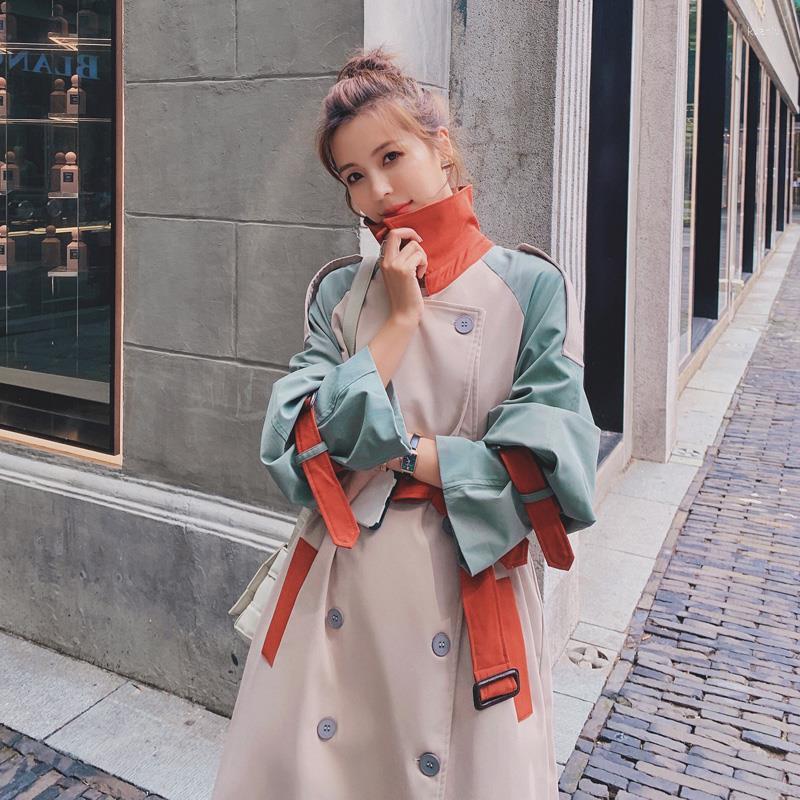 Women' Trench Coats 2022 Autumn Fashion Color Block Coat Women Streetwear Camel Belt Pocket Duster Spring Korean, Short
Women' Trench Coats 2022 Autumn Fashion Color Block Coat Women Streetwear Camel Belt Pocket Duster Spring Korean, Short