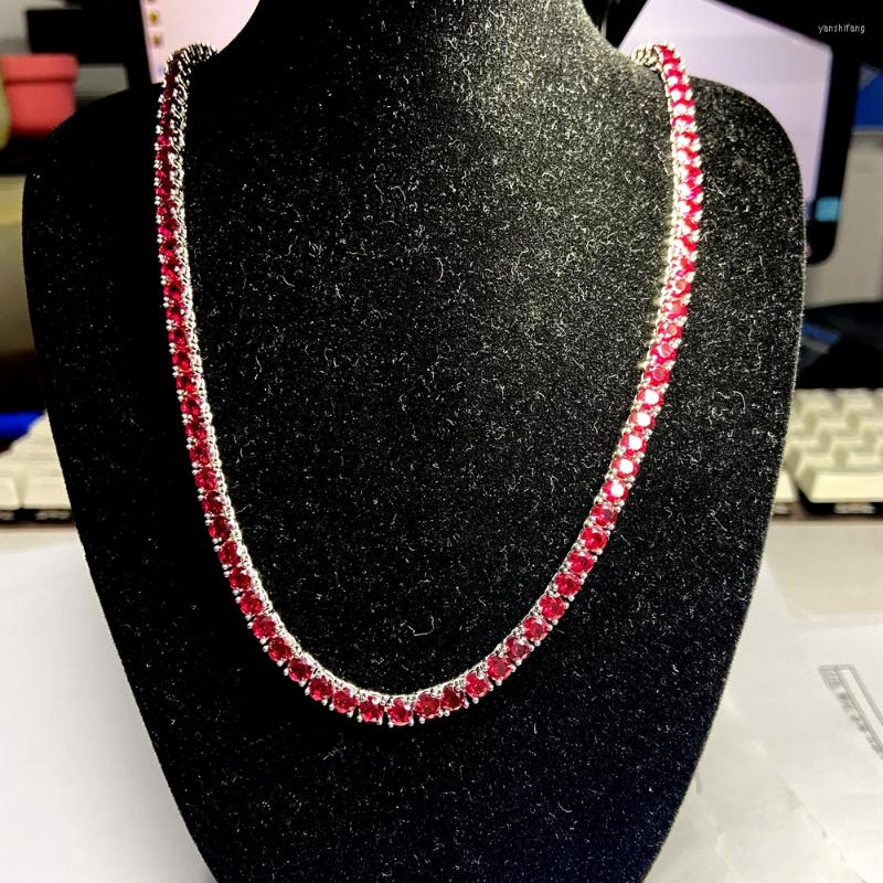 Chains S925 Silver Tennis Chain Out 4mm Lab Created Red Ruby Blue Sapphire White Gold Plated Necklace Bracelet
Chains S925 Silver Tennis Chain Out 4mm Lab Created Red Ruby Blue Sapphire White Gold Plated Necklace Bracelet