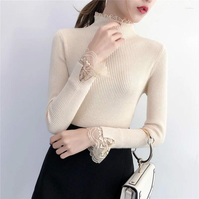 Women's Sweaters Thin Turtleneck Warm Women Sweater Autumn Winter Knitted Femme Lace Sleeve Elasticity Soft Female Pullovers, Green
Women's Sweaters Thin Turtleneck Warm Women Sweater Autumn Winter Knitted Femme Lace Sleeve Elasticity Soft Female Pullovers, Green