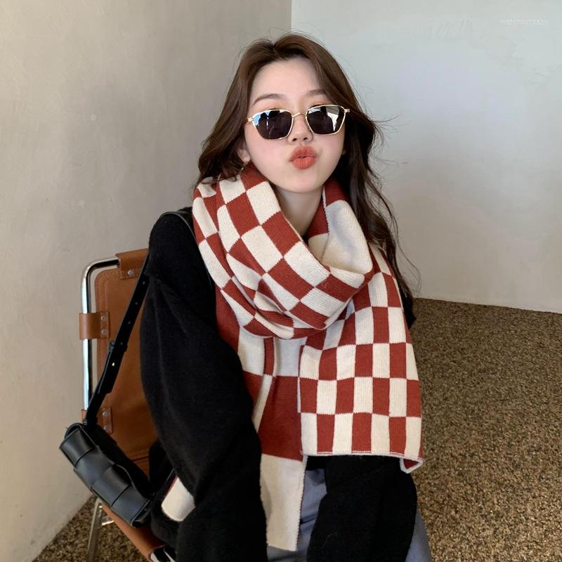 Scarves Large Checkerboard Plaid Scarf Female Ins Autumn And Winter Warm Knitted Student Retro Shawl
Scarves Large Checkerboard Plaid Scarf Female Ins Autumn And Winter Warm Knitted Student Retro Shawl