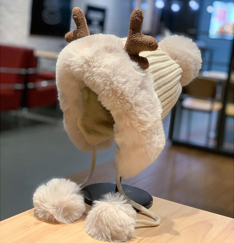 Berets Hat Women's Autumn And Winter Cute Deer Horn Hair Ball Ear Protector Plush Christmas Thickened Lei Feng Riding, G-09
Berets Hat Women's Autumn And Winter Cute Deer Horn Hair Ball Ear Protector Plush Christmas Thickened Lei Feng Riding, G-09