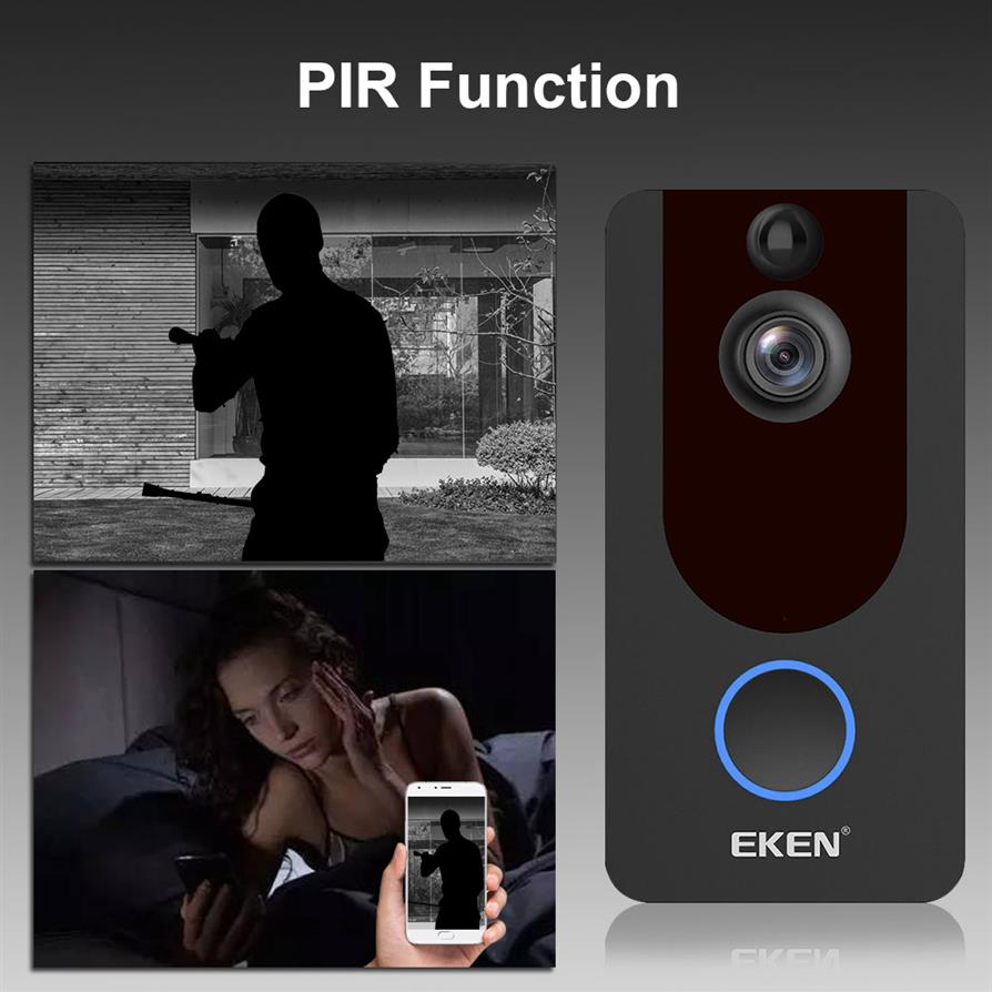 EKEN V7 1080P Smart WiFi Video Doorbell Camera Visual Intercom Day Night IP Door Bell Wireless Security Camera188g
EKEN V7 1080P Smart WiFi Video Doorbell Camera Visual Intercom Day Night IP Door Bell Wireless Security Camera188g