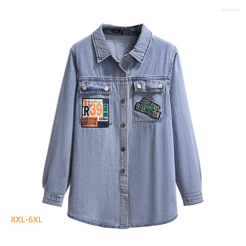 Women's Blouses 2022 Oversize 6xl Vintage Denim Blouse Women Spring Autumn Blue Long Sleeves Jeans Shirts Loose Casual Tops Lady JH344
Women's Blouses 2022 Oversize 6xl Vintage Denim Blouse Women Spring Autumn Blue Long Sleeves Jeans Shirts Loose Casual Tops Lady JH344