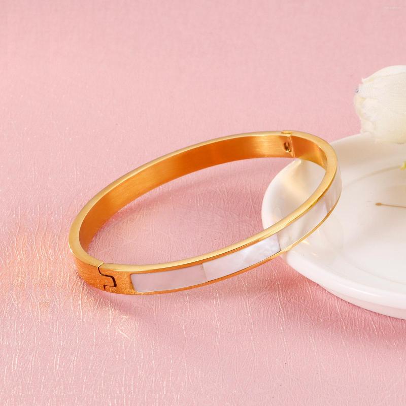 Bangle Stainless Steel Shell Bracelet For Women Gold Fashion Simple Luxury Cuff Jewelry Gift
Bangle Stainless Steel Shell Bracelet For Women Gold Fashion Simple Luxury Cuff Jewelry Gift