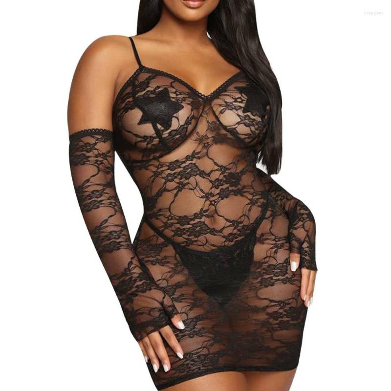 Bras Sets Plus Size Suspender Night Dress With Gloves Women's Sexy Lingerie Transparent Nightwear Exotic Fishnet Sleepwear Underwear A50, Black
Bras Sets Plus Size Suspender Night Dress With Gloves Women's Sexy Lingerie Transparent Nightwear Exotic Fishnet Sleepwear Underwear A50, Black