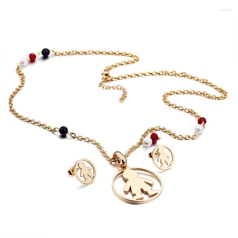 Necklace Earrings Set Cute Freshwater Pearl Boy Pendant Clavicle Steel Color Titanium Jewelry, Picture shown
Necklace Earrings Set Cute Freshwater Pearl Boy Pendant Clavicle Steel Color Titanium Jewelry, Picture shown