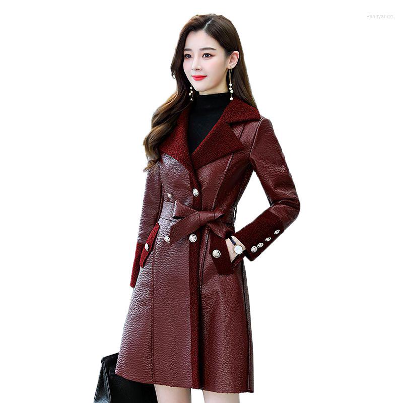 Women's Leather Autumn Winter PU Jacket Women Mid-Long Lambswool Splicing Overcoat Windbreaker Woman Casual Faux Fur Outerwear R770, Black
Women's Leather Autumn Winter PU Jacket Women Mid-Long Lambswool Splicing Overcoat Windbreaker Woman Casual Faux Fur Outerwear R770, Black