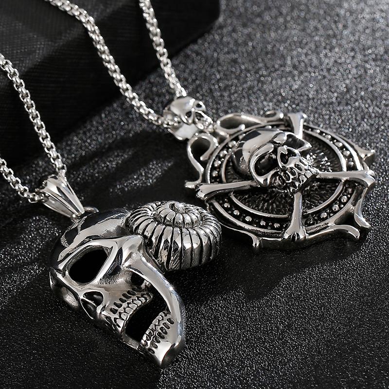 Pendant Necklaces Punk Gothic Charms Necklace Men 316L Stainless Steel Jewelry On The Neck Male Pendants Drop
Pendant Necklaces Punk Gothic Charms Necklace Men 316L Stainless Steel Jewelry On The Neck Male Pendants Drop