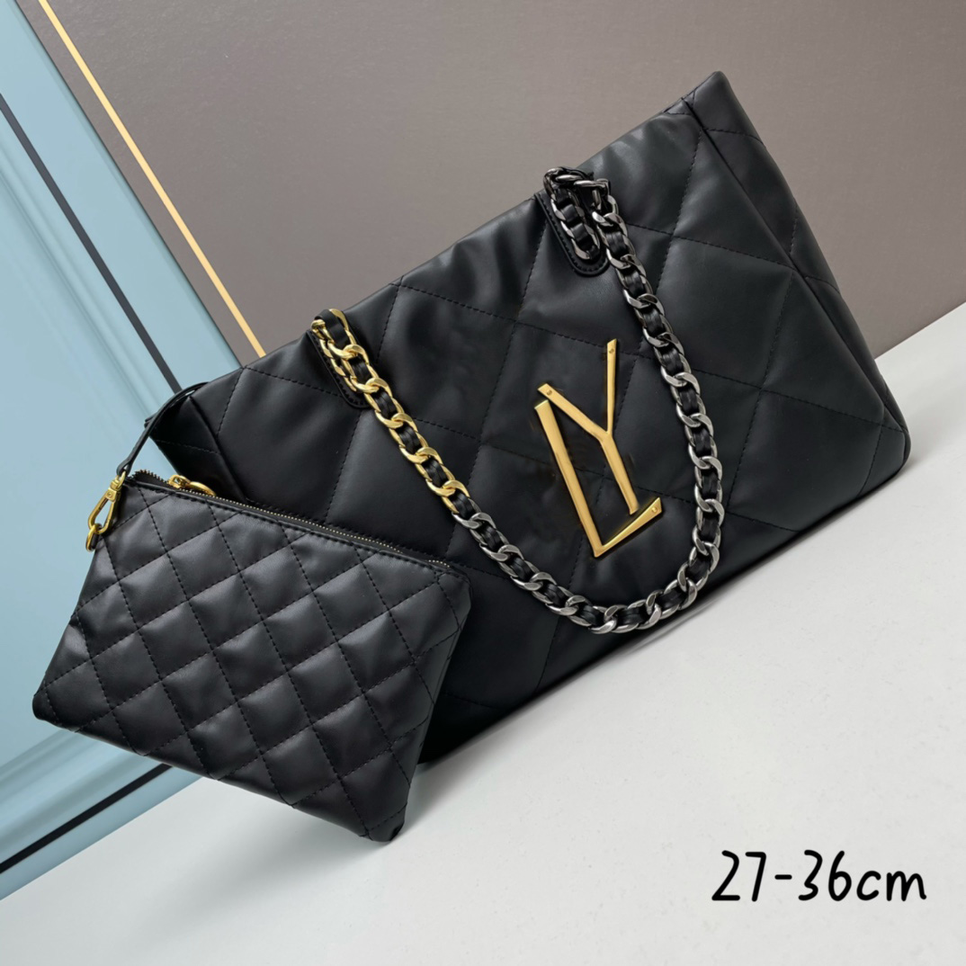 Top Tier Quality Women Shopping Bags Maxi Soft Calfskin Quilted Purses Tote 2 Pieces Zipper Handbag Classic Ladies Genuine Leather chain Handle Clutch Totes, Black
Top Tier Quality Women Shopping Bags Maxi Soft Calfskin Quilted Purses Tote 2 Pieces Zipper Handbag Classic Ladies Genuine Leather chain Handle Clutch Totes, Black