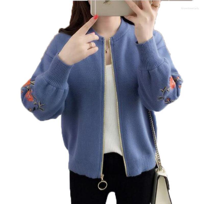 Women' Knits 2022 Fashion Women Jacket Knitted Sweater Female Autumn Winter Long Sleeve Zipper Embroidered Knitwear Cardigan Coat, Black
Women' Knits 2022 Fashion Women Jacket Knitted Sweater Female Autumn Winter Long Sleeve Zipper Embroidered Knitwear Cardigan Coat, Black