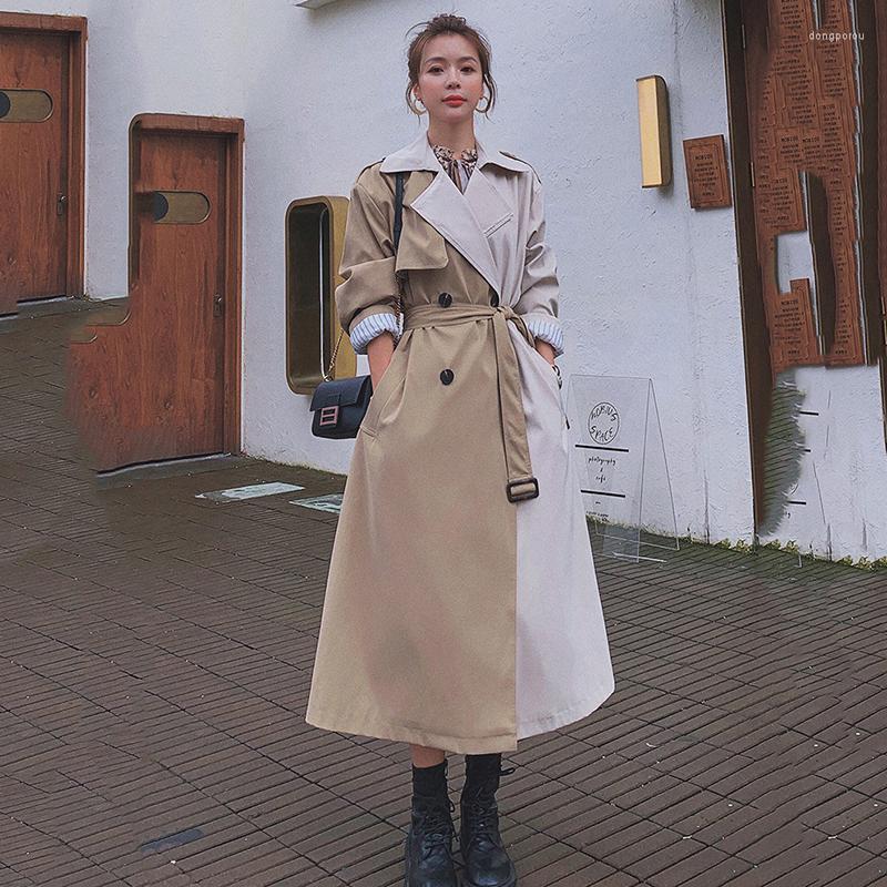 Women' Trench Coats Spring Autumn Women' Windbreaker Long Splicing Color Contrast Coat British Casual Ladies Cloak Loose High Quality, Beige brown
Women' Trench Coats Spring Autumn Women' Windbreaker Long Splicing Color Contrast Coat British Casual Ladies Cloak Loose High Quality, Beige brown