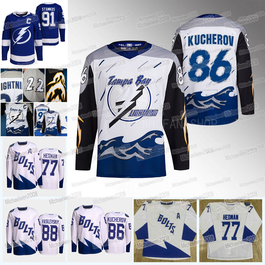 Tampa Bay Nikita Kucherov Lightning 2022-23 Reverse Retro Jersey Victor Hedman Philippe Myers Ian Cole Alex Killorn Steven Stamkos Brayden Anthony Cirelli, Men
Tampa Bay Nikita Kucherov Lightning 2022-23 Reverse Retro Jersey Victor Hedman Philippe Myers Ian Cole Alex Killorn Steven Stamkos Brayden Anthony Cirelli, Men