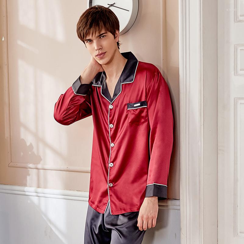 Men's Sleepwear Xifenni Silk Pajama Sets Male Spring Summer Faux Man Two-Tones Long-Sleeve Nightwear 2-Pieces X9005, Red dark grey
Men's Sleepwear Xifenni Silk Pajama Sets Male Spring Summer Faux Man Two-Tones Long-Sleeve Nightwear 2-Pieces X9005, Red dark grey