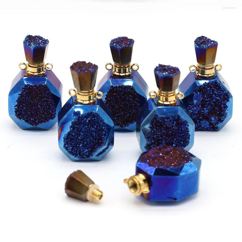 Pendant Necklaces 2PC Natural Stone Perfume Bottle Rhombus Blue Essential Oil Diffuser For Jewelry MakingDIY Necklace Accessory Charm Gift
Pendant Necklaces 2PC Natural Stone Perfume Bottle Rhombus Blue Essential Oil Diffuser For Jewelry MakingDIY Necklace Accessory Charm Gift