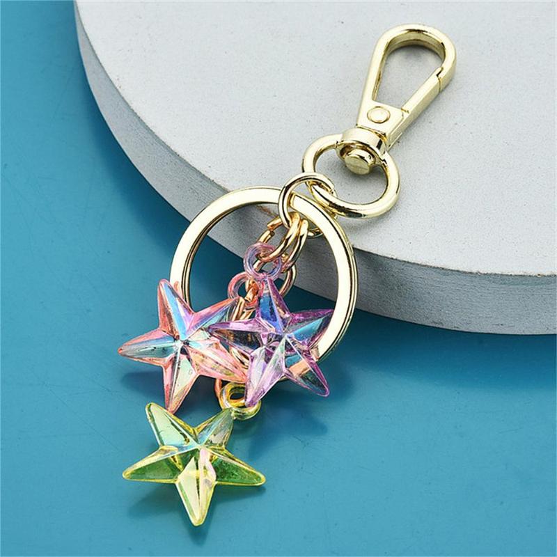 Keychains Exquisite Colorful Five-pointed Star Keychain Fashion Acrylic Pentagram Keyring Bag Charms Accessories For Women Car Key Holder
Keychains Exquisite Colorful Five-pointed Star Keychain Fashion Acrylic Pentagram Keyring Bag Charms Accessories For Women Car Key Holder