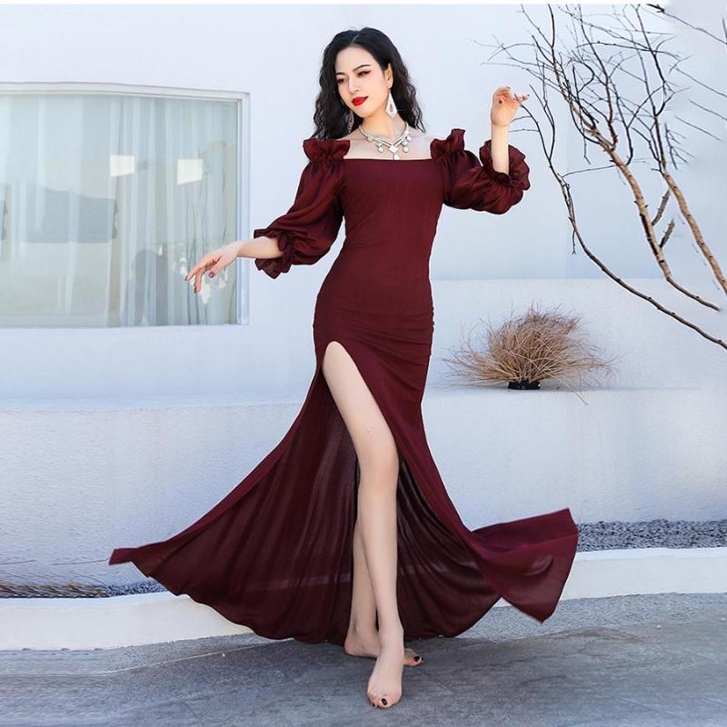 Stage Wear Style Belly Dance Dress Autumn And Winter Retro Three-dimensional Ruffled Puff Sleeve Elegant, Black
Stage Wear Style Belly Dance Dress Autumn And Winter Retro Three-dimensional Ruffled Puff Sleeve Elegant, Black
