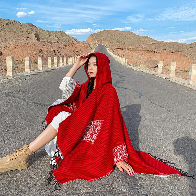 Scarves Travel Shawl Ladies Imitation Cashmere Autumn And Winter Scarf Split Thickened Cloak Hooded Fashion Tassel Poncho Cape Brand
Scarves Travel Shawl Ladies Imitation Cashmere Autumn And Winter Scarf Split Thickened Cloak Hooded Fashion Tassel Poncho Cape Brand