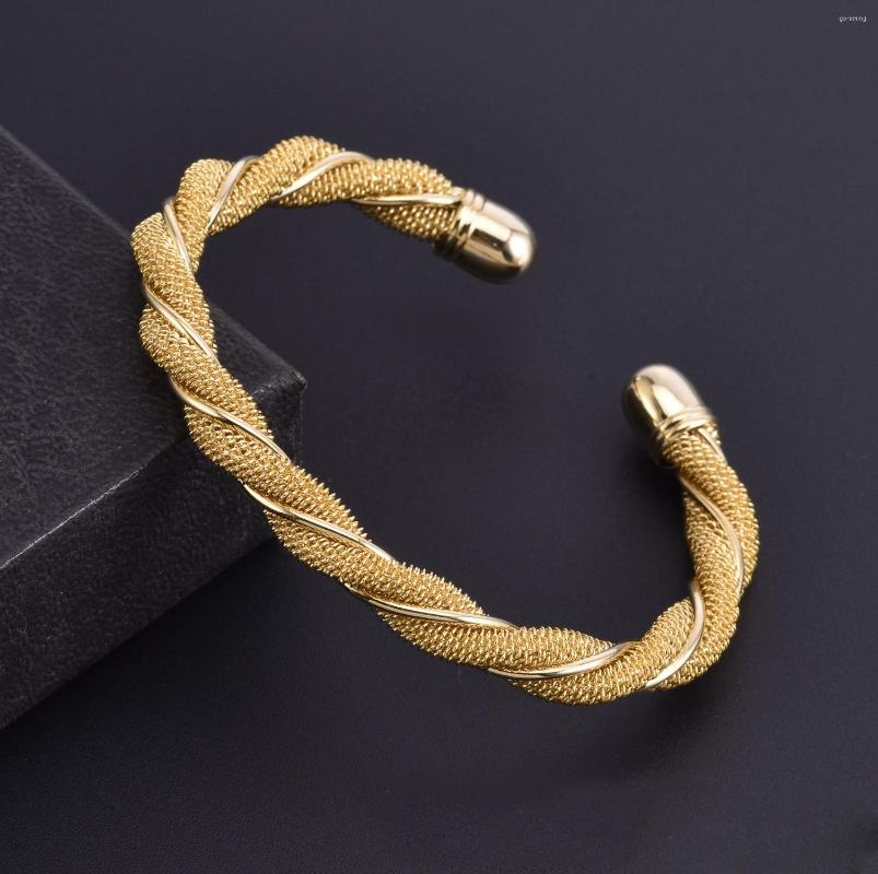 Bangle Golden Stainless Steel Mesh Twist Bangles For Women Prom Party Jewelry Valentine's Day Present Resizable
Bangle Golden Stainless Steel Mesh Twist Bangles For Women Prom Party Jewelry Valentine's Day Present Resizable
