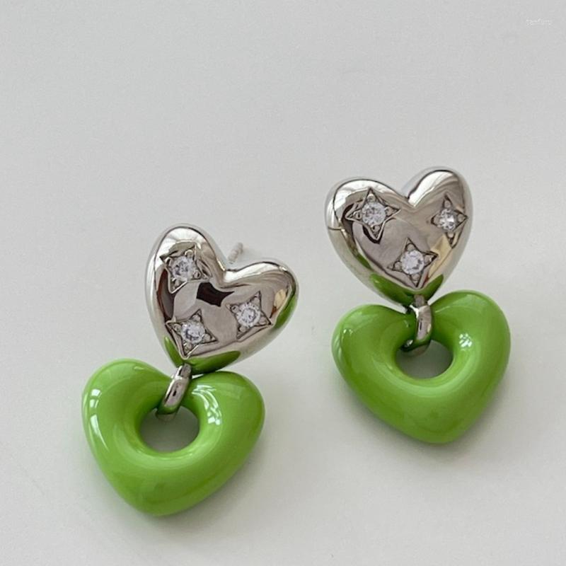 Dangle Earrings LONDANY Green Enamel Drop Glaze Love Diamond 925 Silver Pin Small Personality
Dangle Earrings LONDANY Green Enamel Drop Glaze Love Diamond 925 Silver Pin Small Personality
