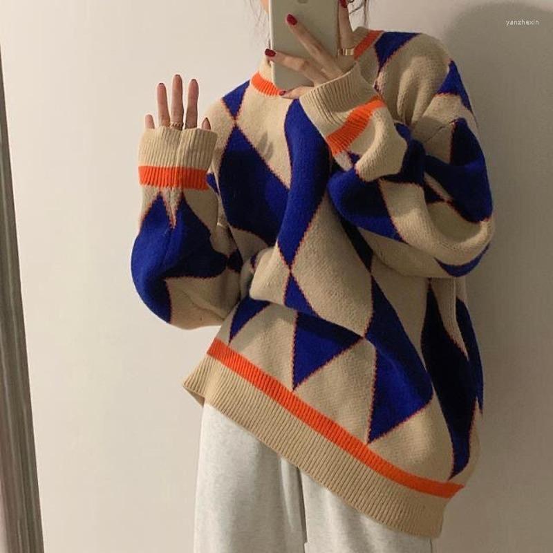 Women' Sweaters HOUZHOU Autumn Winter Women Sweater Y2k Oversized Knitted O-neck Harajuku Pullovers Vintage Casual Korean Fashion Argyle, Blue
Women' Sweaters HOUZHOU Autumn Winter Women Sweater Y2k Oversized Knitted O-neck Harajuku Pullovers Vintage Casual Korean Fashion Argyle, Blue