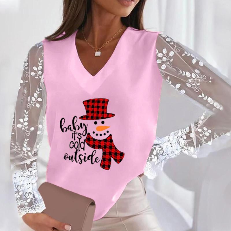 Women's T Shirts Christmas For Womens Hollow Out Lace Long Sleeve V Neck Pullover Casual Loose Shirt Tshirt Ling, Pk2
Women's T Shirts Christmas For Womens Hollow Out Lace Long Sleeve V Neck Pullover Casual Loose Shirt Tshirt Ling, Pk2