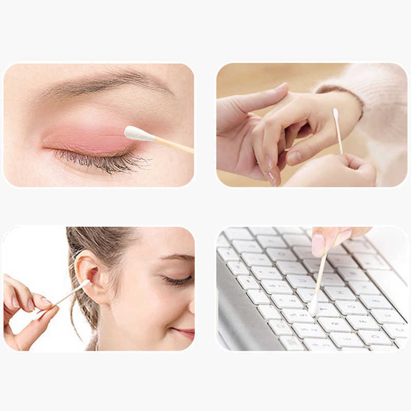 Color Makeup Remover Clean Cotton Swabs Round Pointed Head Cottons Stick Cottons Bud Nose Ear Cleaning Tampons Cotonete Makeups Tool