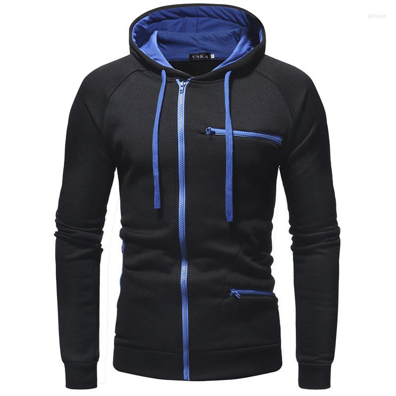 Men's Hoodies Casual Jacquard Fleece Cardigan Hoodie