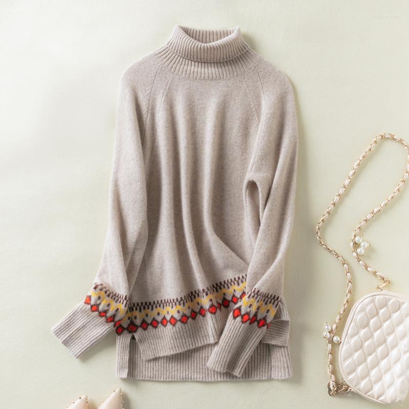 Women' Sweaters 2022 Style Pure Wool Comfortable Turtleneck Sweater Vintage Jacquard Ladies Loose Soft Pullover Cashmere, Beige
Women' Sweaters 2022 Style Pure Wool Comfortable Turtleneck Sweater Vintage Jacquard Ladies Loose Soft Pullover Cashmere, Beige
