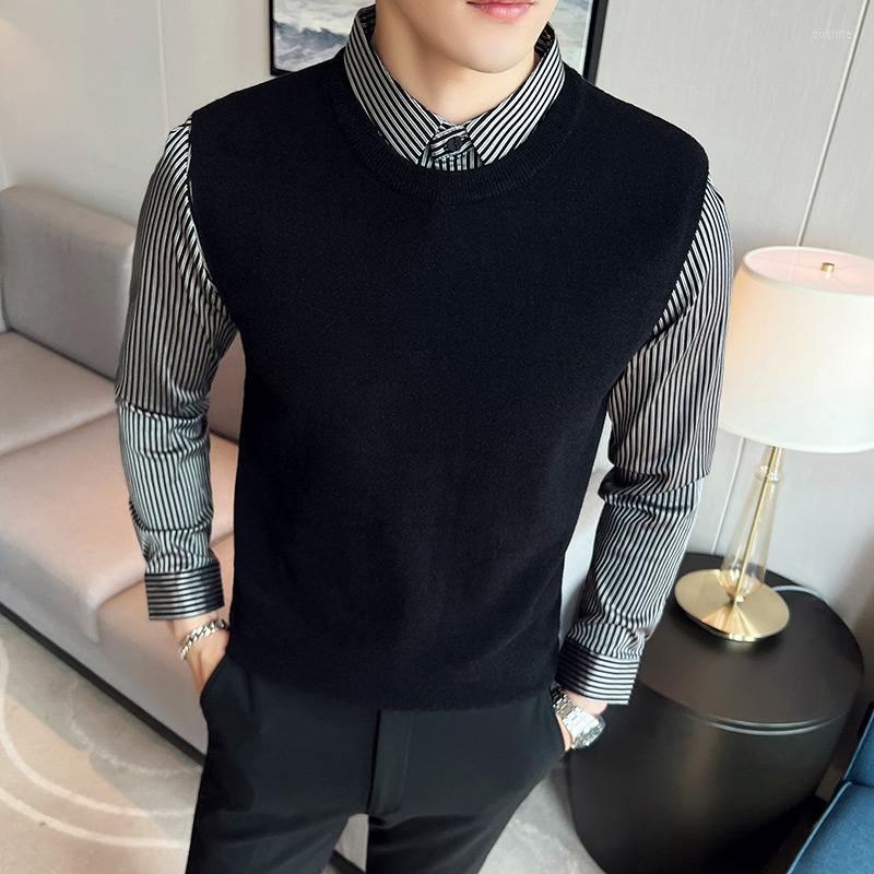 Men's Sweaters 2022 Autumn Winter Fake Two Men Long Sleeve Slim Casual Knitted Pullover Warm Business Social Knitwear Homme, Black
Men's Sweaters 2022 Autumn Winter Fake Two Men Long Sleeve Slim Casual Knitted Pullover Warm Business Social Knitwear Homme, Black