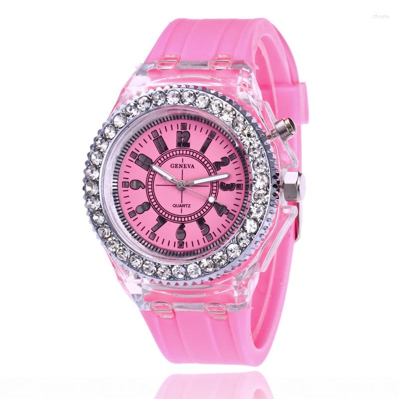 Wristwatches Children Student Colorful Geneva Watch Quartz Digital Silicone Watches Flashing Sport Luminous LED Light
Wristwatches Children Student Colorful Geneva Watch Quartz Digital Silicone Watches Flashing Sport Luminous LED Light