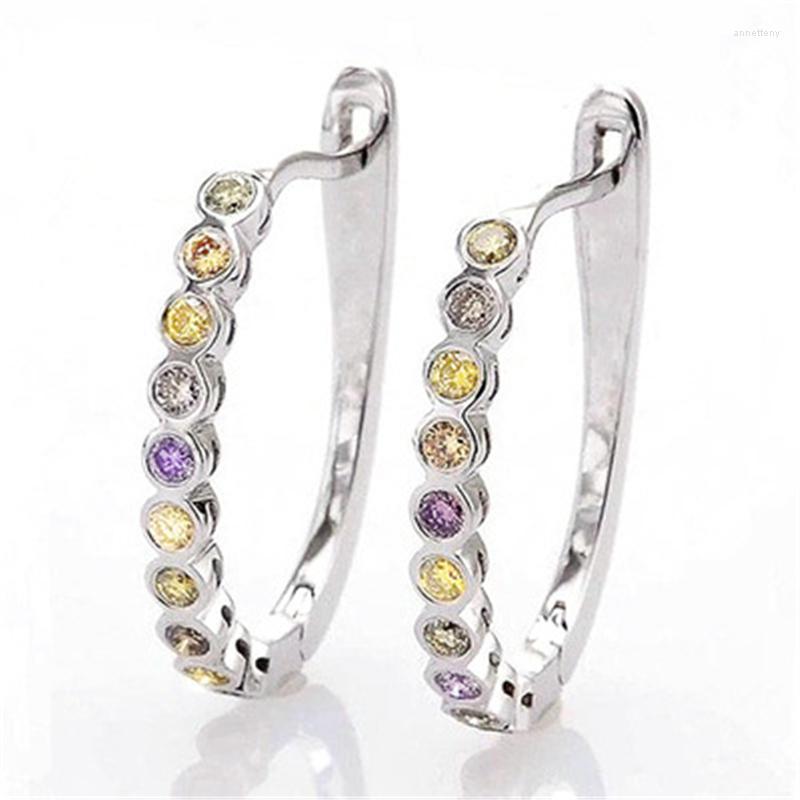 Hoop Earrings YOUHAOCC Simple Ear Buckle Trendy Personality U-shaped Multicolor Zircon Fashion Women's Jewelry Accessories
Hoop Earrings YOUHAOCC Simple Ear Buckle Trendy Personality U-shaped Multicolor Zircon Fashion Women's Jewelry Accessories