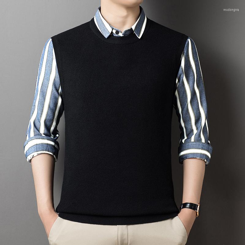 Men's Sweaters High Quality Trend Striped Shirt Collar Sweater Men's Autumn And Winter Youth Fashion Fake Two Piece Knitted Pullover Men, Stripe gray
Men's Sweaters High Quality Trend Striped Shirt Collar Sweater Men's Autumn And Winter Youth Fashion Fake Two Piece Knitted Pullover Men, Stripe gray