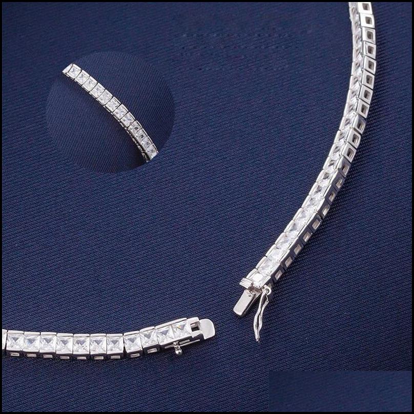 Pendant Necklaces Real 4mm with Gra Sterling Sier Moissanite Tennis Necklace Women Men Chain Fine Jewelry Drop Delivery 2022 Neck Dhdsn