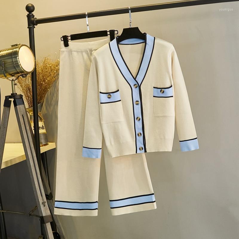 Women's Two Piece Pants Ladies Two-piece 2022 Wide-leg Knitted Suit V-neck Long-sleeved Fashion Autumn And Winter, Two-piece suit
Women's Two Piece Pants Ladies Two-piece 2022 Wide-leg Knitted Suit V-neck Long-sleeved Fashion Autumn And Winter, Two-piece suit