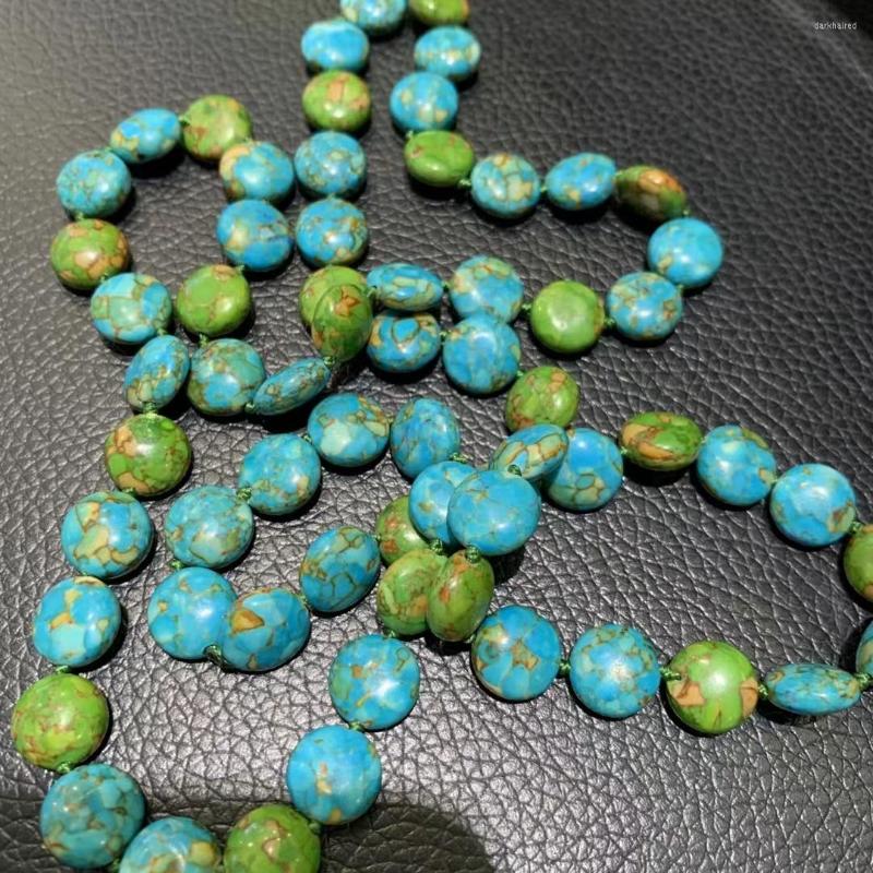 Chains Turquoise Stone Sweater Long Necklace Dyed Color Button Shape 76CM 10MM Fine Women Jewelry
Chains Turquoise Stone Sweater Long Necklace Dyed Color Button Shape 76CM 10MM Fine Women Jewelry