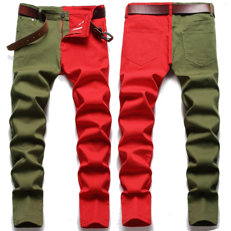 Men's Jeans Denim Straight Stretch Men's Two Color Design Pants Stitching Personality Retro Trendy Hip Hop Casual, 4066 green red
Men's Jeans Denim Straight Stretch Men's Two Color Design Pants Stitching Personality Retro Trendy Hip Hop Casual, 4066 green red