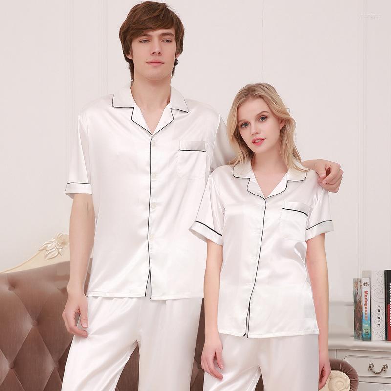 Men's Sleepwear Men's Summer Silk Pajamas Women's Short Sleeve Homewear Couples Male Leisure Top Trousers 2pc Housewear D-2182, Male4
Men's Sleepwear Men's Summer Silk Pajamas Women's Short Sleeve Homewear Couples Male Leisure Top Trousers 2pc Housewear D-2182, Male4