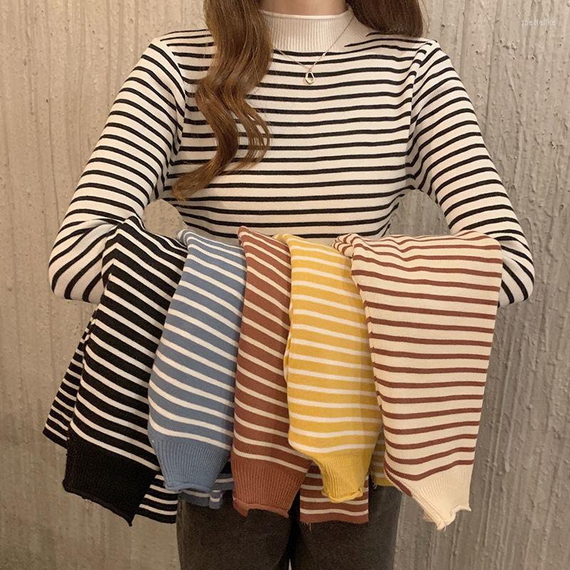 Women's Sweaters All Match Mock Neck Jumper Woemn Fall Winter Knitted Tops Simple Vintage Striped Slim Sweater Office Lady Soft Pullover, Yellow striped
Women's Sweaters All Match Mock Neck Jumper Woemn Fall Winter Knitted Tops Simple Vintage Striped Slim Sweater Office Lady Soft Pullover, Yellow striped