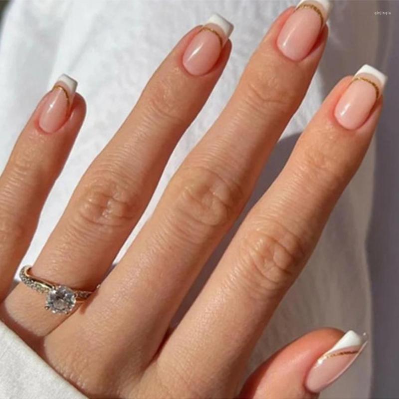 False Nails 24Pcs Medium Short Square Head Fake Nail Manicure Press On French Wearable Lines Pattern Full Cover Tips
False Nails 24Pcs Medium Short Square Head Fake Nail Manicure Press On French Wearable Lines Pattern Full Cover Tips