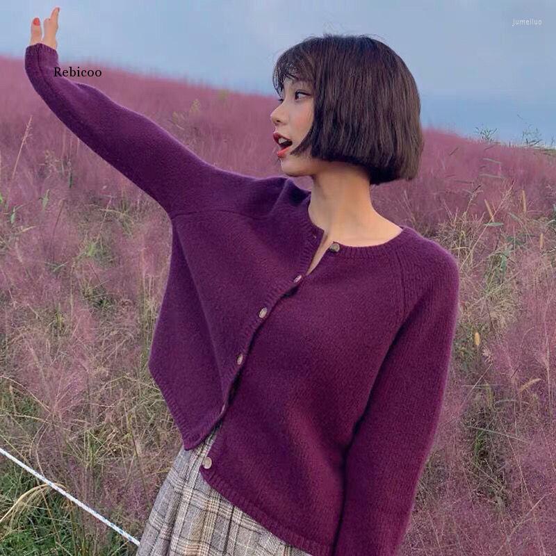 Women's Knits Knitted Cardigan Jacket Women's Short Style Sweater Purple Women Autumn Clothes Western
Women's Knits Knitted Cardigan Jacket Women's Short Style Sweater Purple Women Autumn Clothes Western