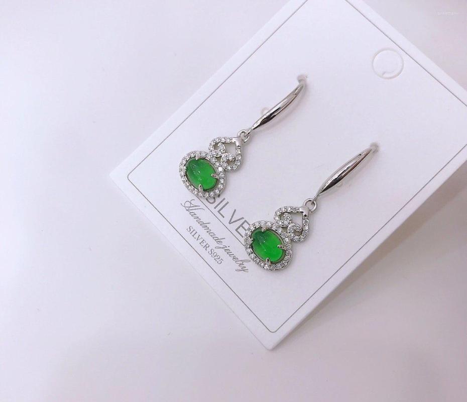 Dangle Earrings Upscale Sterling Silver 925 Four-claw Inlay Green Chalcedony High-grade Wedding Cute/Romantic Christmas Fun Gourd
Dangle Earrings Upscale Sterling Silver 925 Four-claw Inlay Green Chalcedony High-grade Wedding Cute/Romantic Christmas Fun Gourd