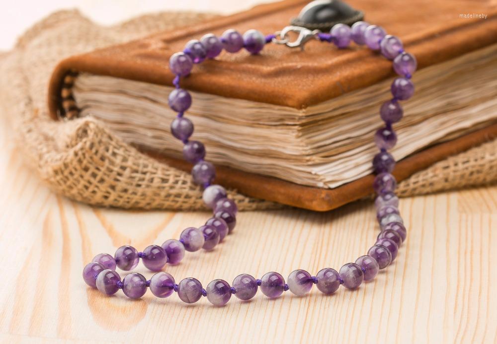 Chains Fashion Necklaces Knotted Necklace Natural Stones 8MM Purple Quartz Length Womens About 16 Inch
Chains Fashion Necklaces Knotted Necklace Natural Stones 8MM Purple Quartz Length Womens About 16 Inch