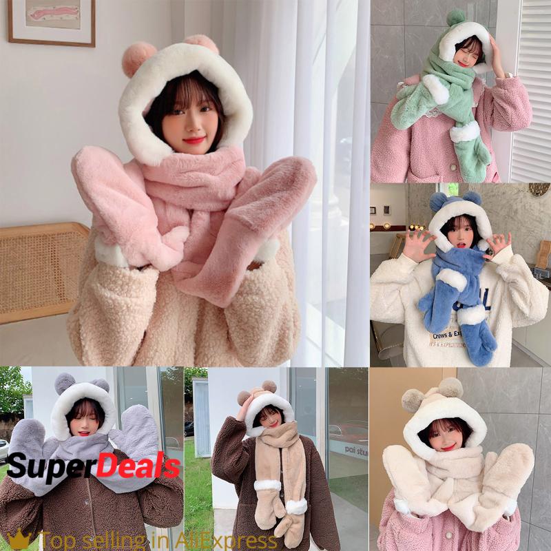 Scarves Women's Scarf Winter Creative Five Finger Gloves Thickened Plush Girls' Outdoor Warm Wool Three In One Hat Designer
Scarves Women's Scarf Winter Creative Five Finger Gloves Thickened Plush Girls' Outdoor Warm Wool Three In One Hat Designer